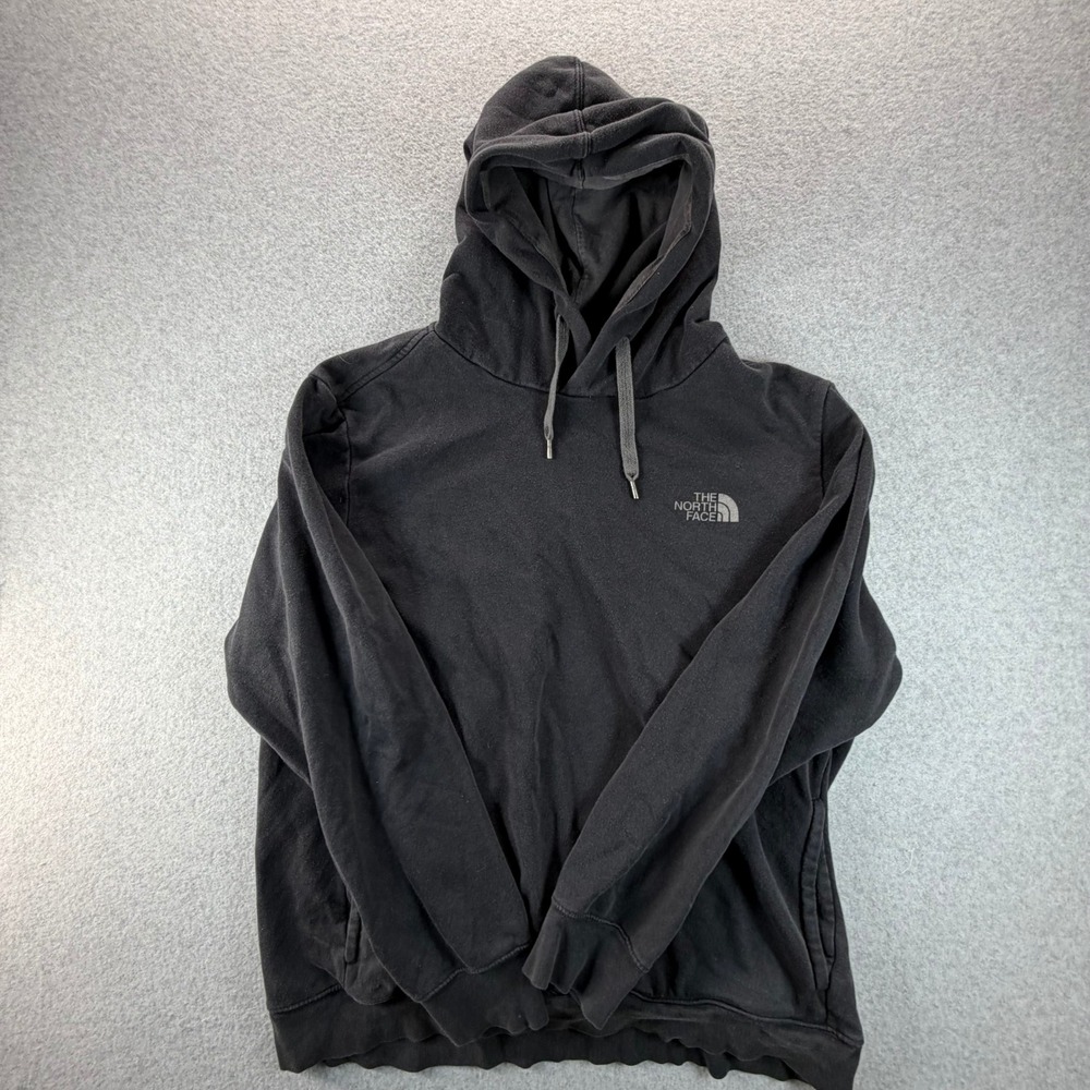 The North Face Mens XL Black Graphic Logo Pullover Hoodie Sweatshirt Regular Fit